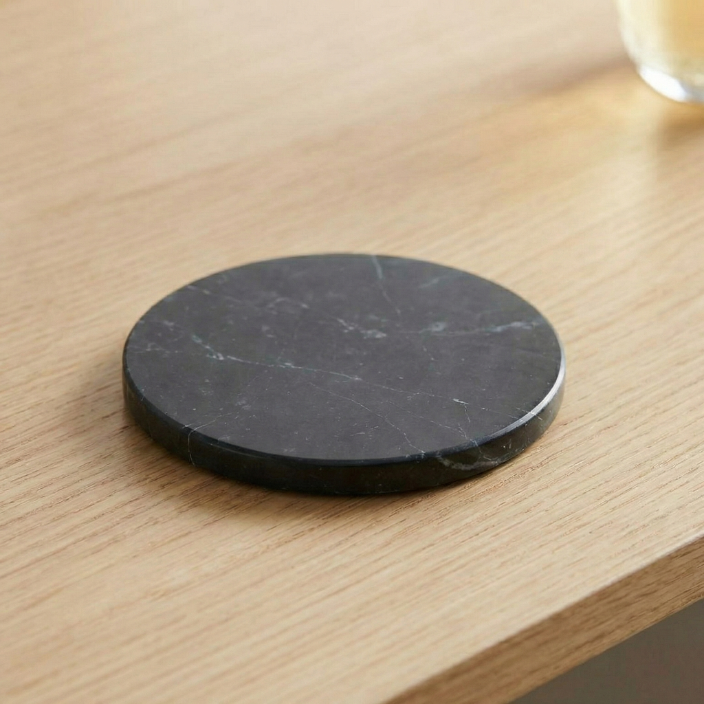 Sous-verres en marbre noir (lot de 5)