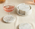 Dessous de verre en marbre blanc (lot de 5)