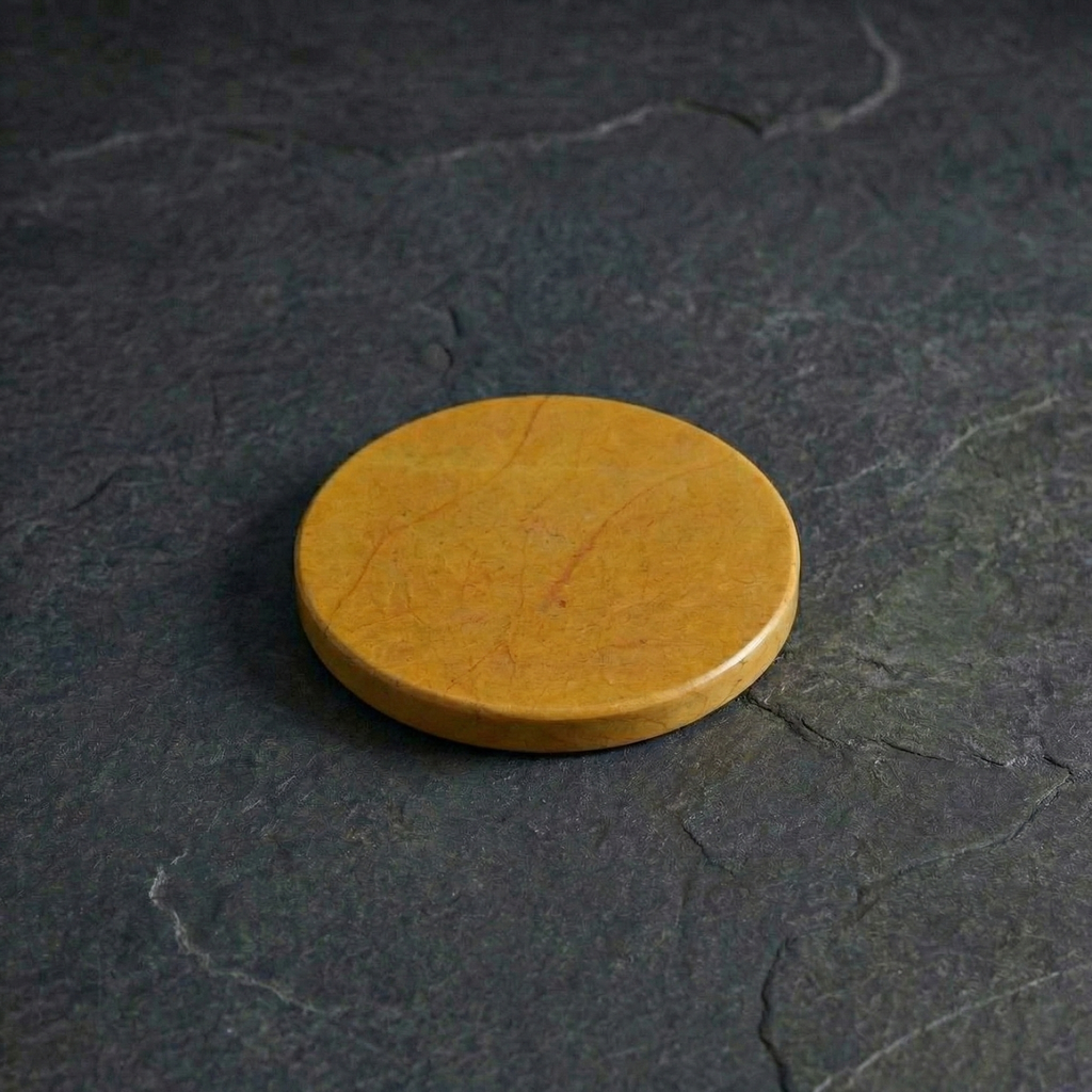 Sous-verres en marbre jaune (lot de 5)