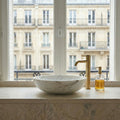 Lavabo de salle de bain en marbre naturel blanc classique