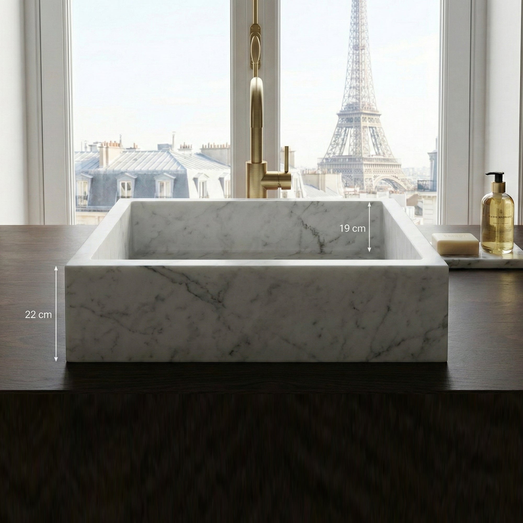 Évier en marbre blanc