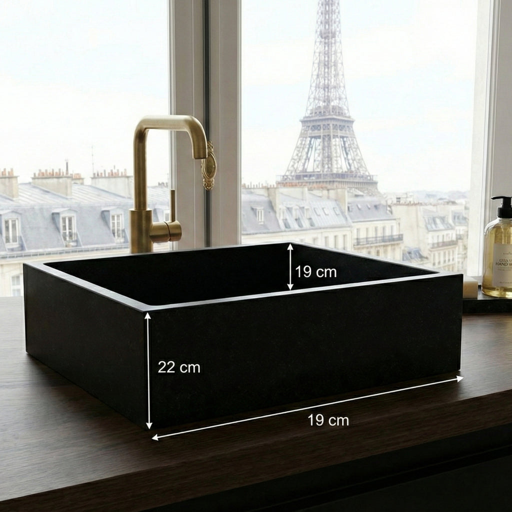 Évier en marbre noir