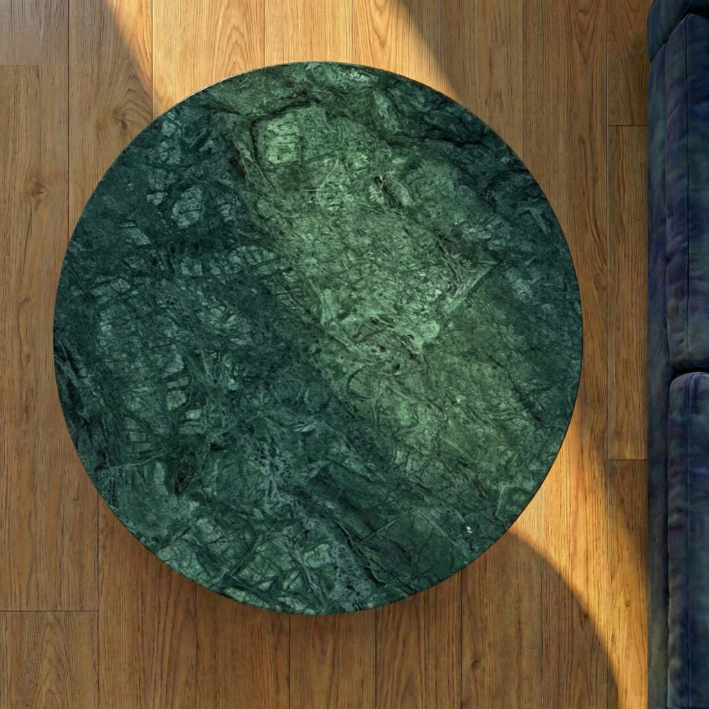 Table basse ronde en marbre naturel vert - Petite