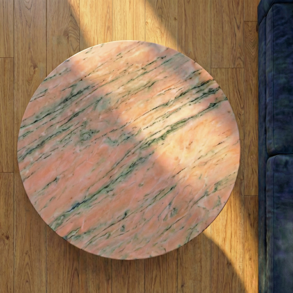 Table basse ronde en marbre naturel rose - Petite