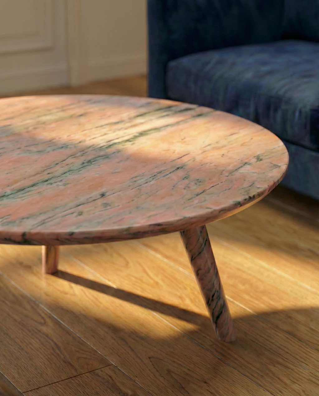 Table basse ronde en marbre naturel rose - Petite