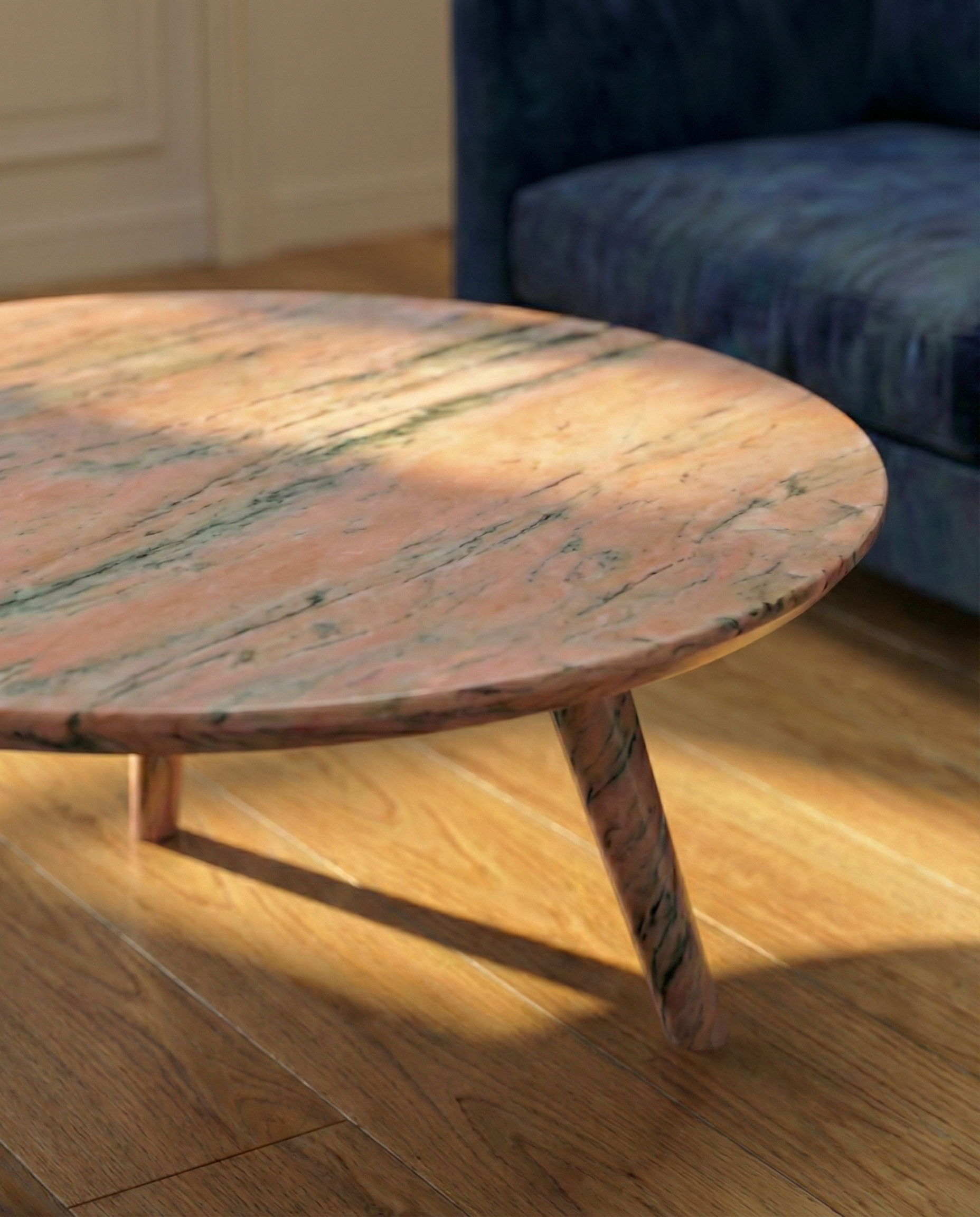 Table basse ronde en marbre naturel rose - Petite
