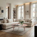 Grande table basse en marbre rose