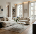 Grande table basse en marbre blanc