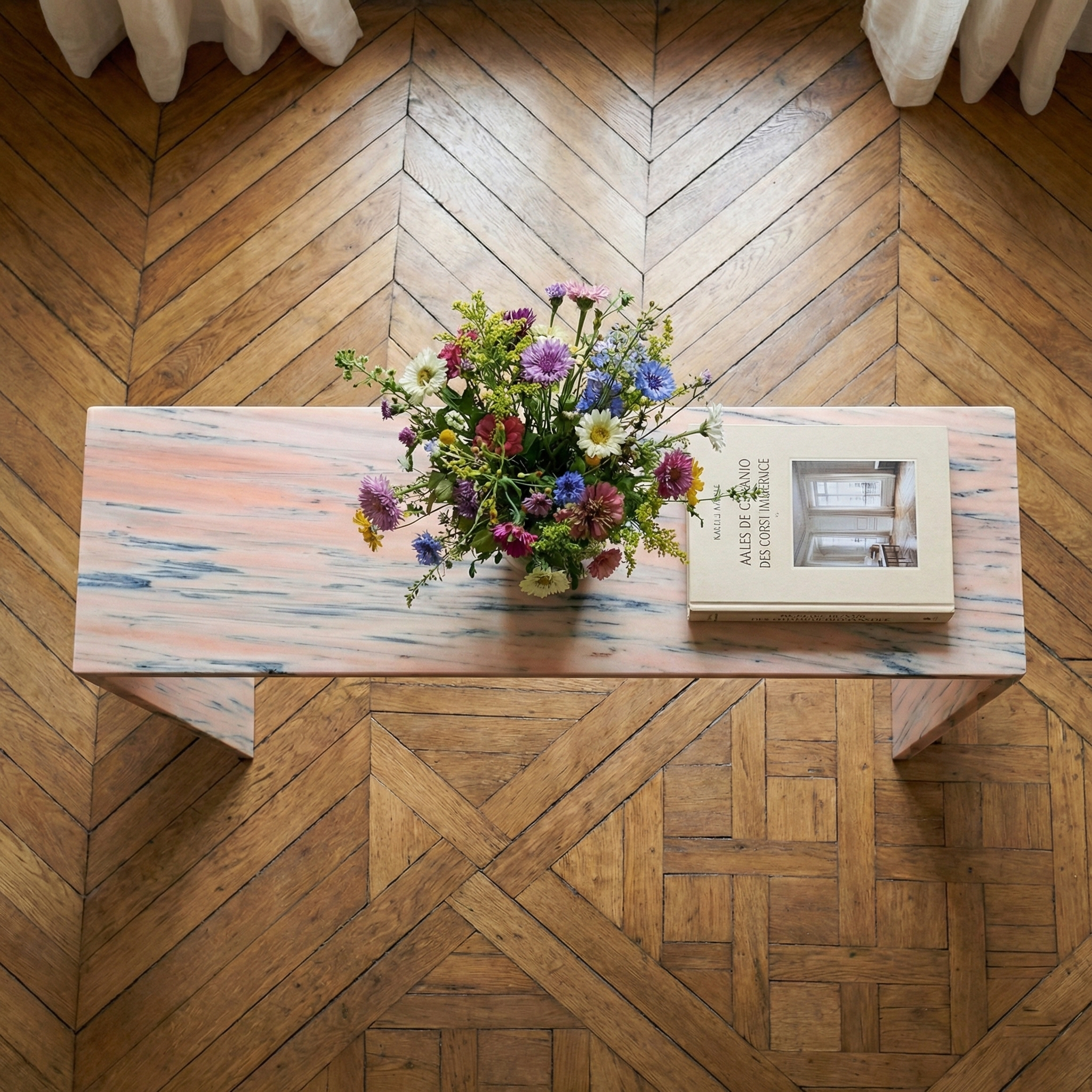 Console en marbre rose naturel