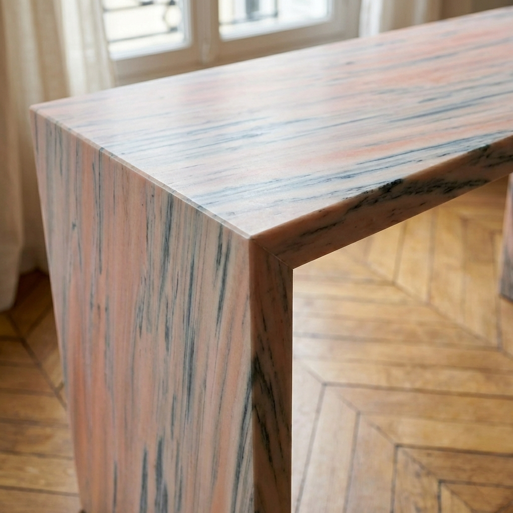 Console en marbre rose naturel