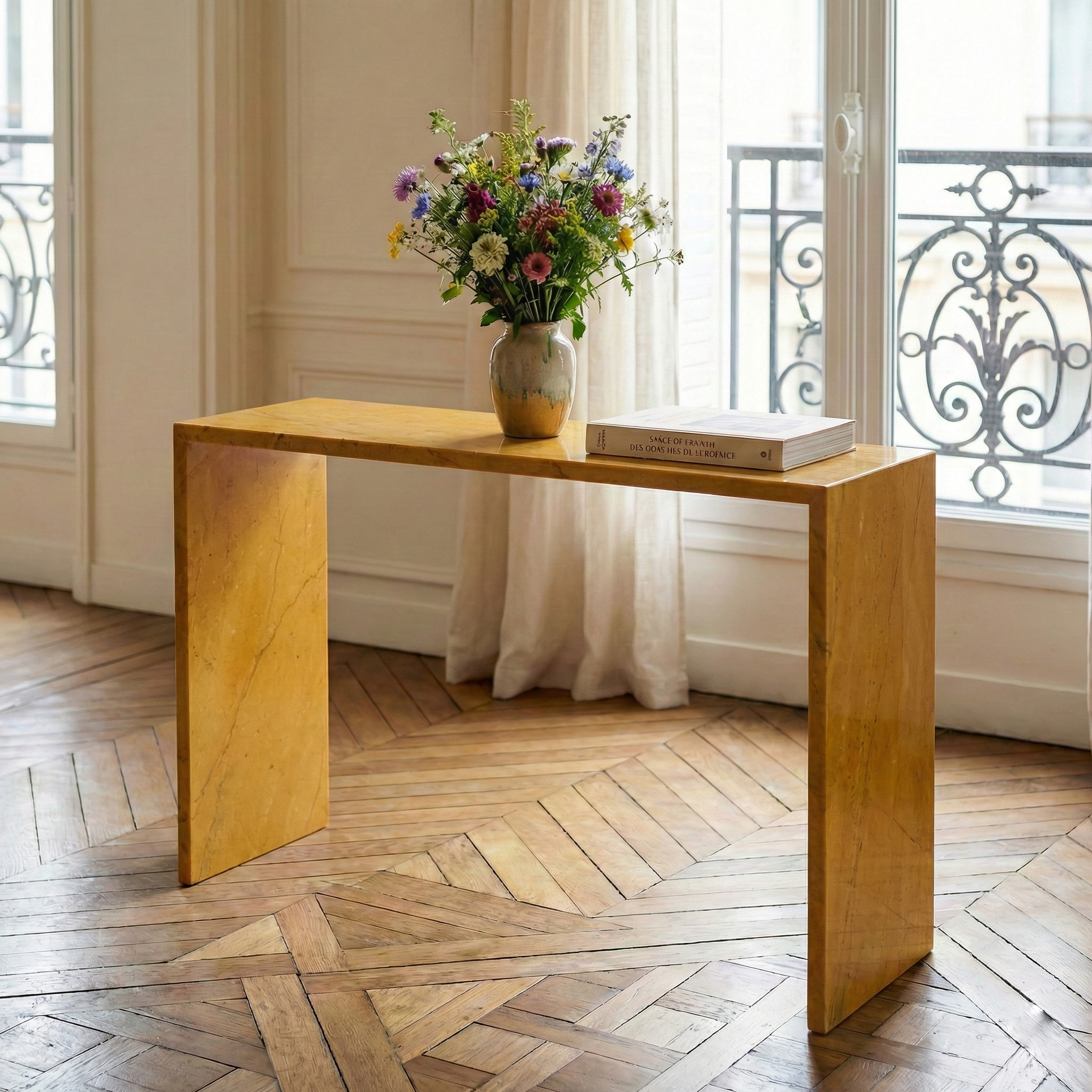 Console en marbre naturel jaune