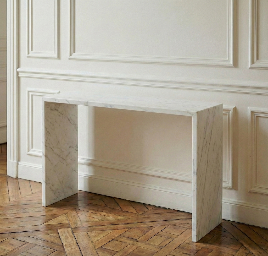 Console en marbre blanc naturel