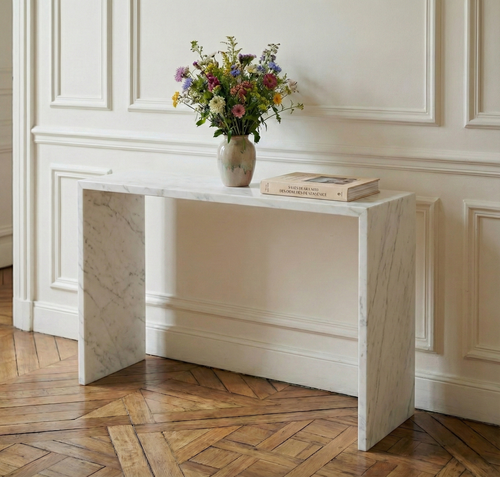 Console en marbre blanc naturel