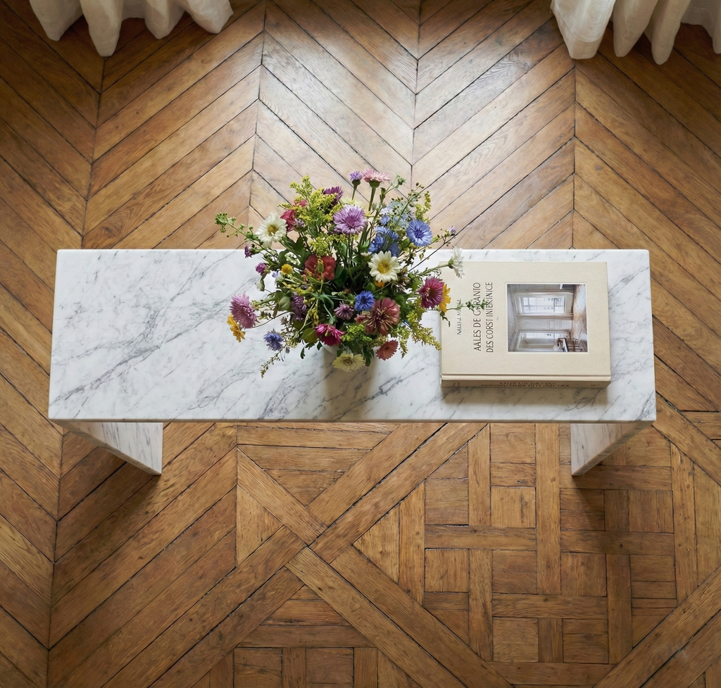 Console en marbre blanc naturel