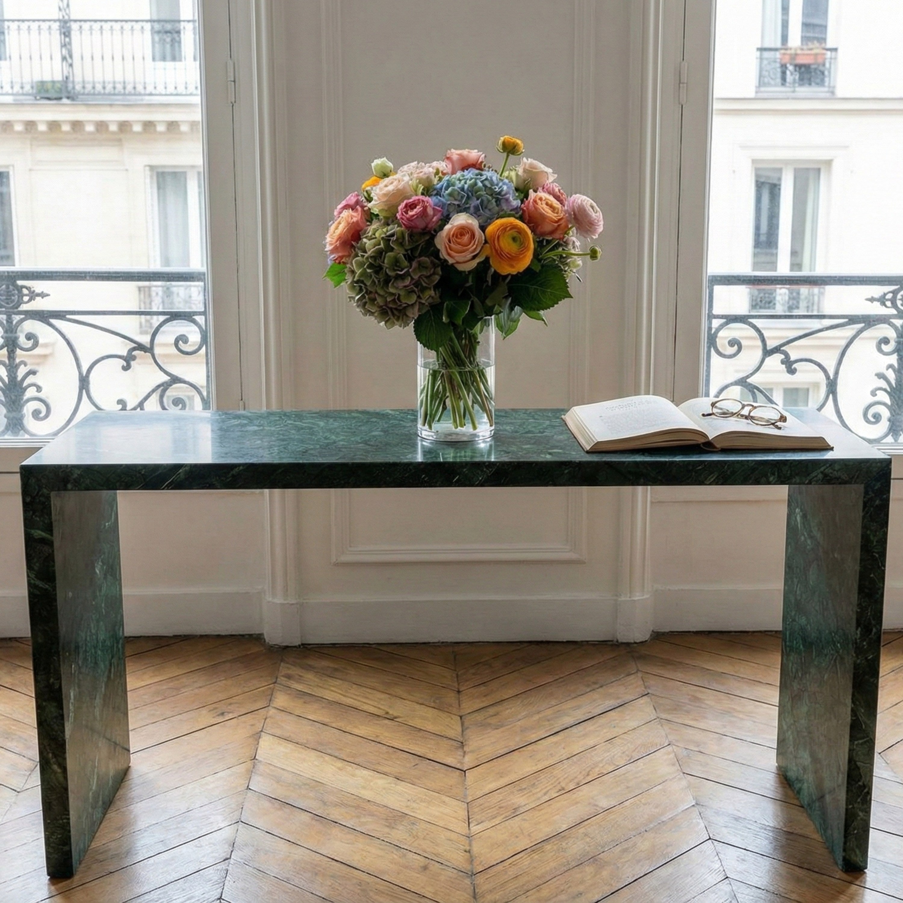 Console en marbre naturel Forest Green
