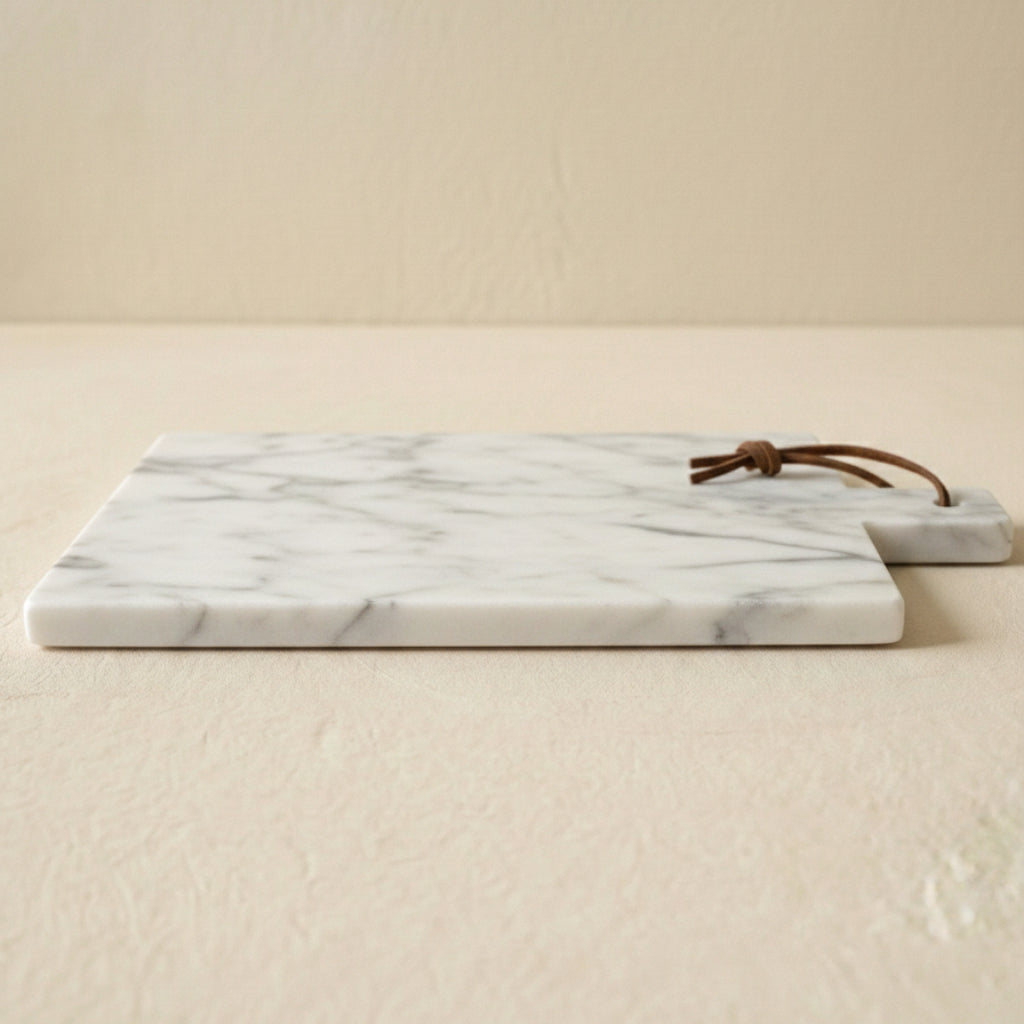 Planche de service en marbre blanc